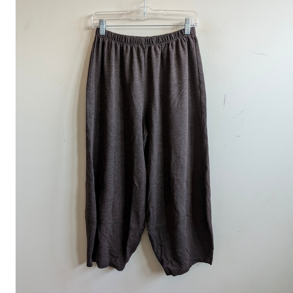 Bryn Walker Brown Marl Knit Elastic Waist Lantern Pants Small Made in USA